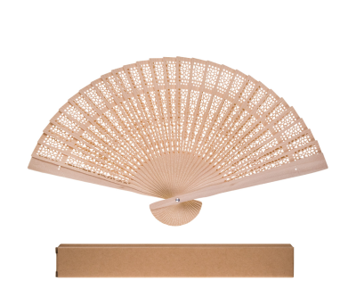 Abanico de Madera Calada con Diseño Ornamental