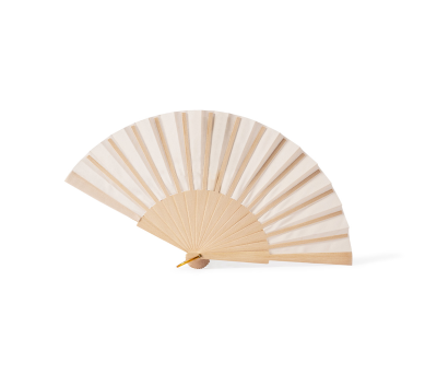 Abanico de Madera Natural y Poliéster con Cordón para Regalo