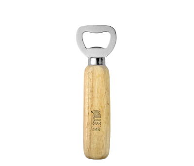 Abrebotellas de Acero Inoxidable con Mango de Madera