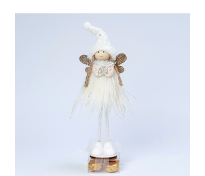 Angelita vestido blanco y alas doradas 4 bombones - ANAB150