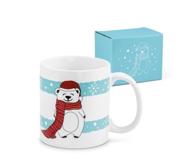 Taza de Cerámica Estampado Navideño con Caja de Regalo