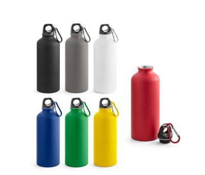 Botella de Aluminio Mate 540 mL con Mosquetón