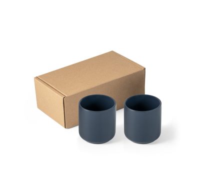 Juego de Tazas de Cerámica con Acabado Mate en Caja