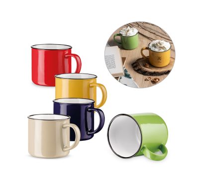 Taza de Cerámica Esmaltada 340ml con Caja de Regalo