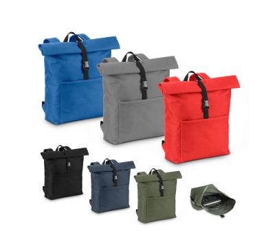 Mochila para Portátil con Cierre Enrollable y Bolsillo Frontal