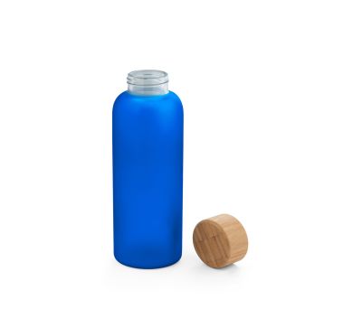 Botella de Vidrio Borosilicato Mate con Tapa de Bambú 500 mL