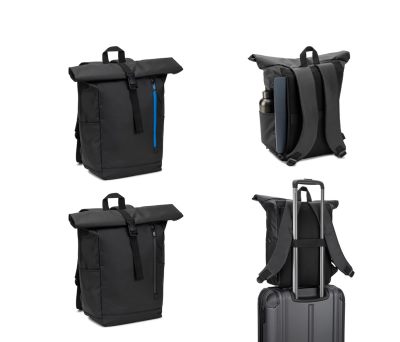 Mochila Roll Top de Poliéster Reciclado con Acceso a Portátil