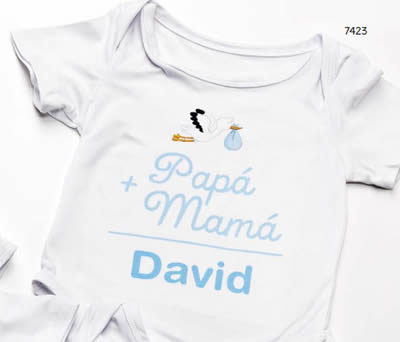 BODY BEBÉ SUMA PAPÁ Y MAMÁ CELESTE PERSONALIZADO NOMBRE. TALLA ÚNICA 0-6 MESES. ADOP7423