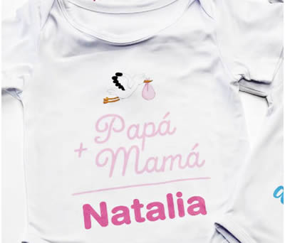 BODY BEBÉ SUMA PAPÁ Y MAMÁ ROSA PERSONALIZADO NOMBRE. TALLA ÚNICA 0-6 MESES. ADOP7422