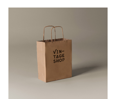 BOLSA DE PAPEL 90GR/M2  18X8X24 CM ASA RIZADA - AGY39023