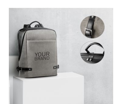 Mochila para Portátil 15.6 con Detalles de PU y Poliéster