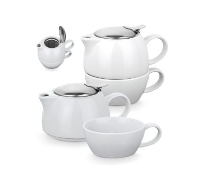 Set de Té de Porcelana con Tetera y Taza con Filtro