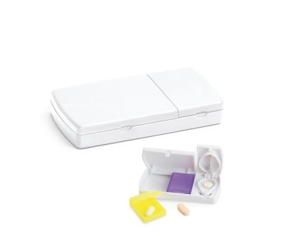 Pastillero Compacto con Cortador y Dos Compartimentos