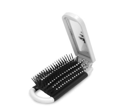 Cepillo Plegable con Espejo Compacto de Viaje