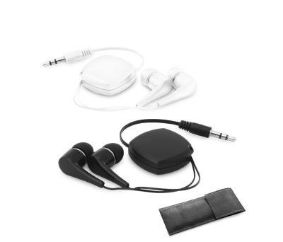 Auriculares Retráctiles con Cable y Funda de Transporte