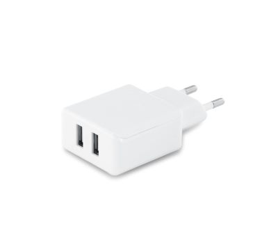 Cargador USB Doble de ABS con Salida 5V/2.1A