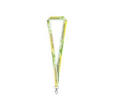 Cinta Lanyard de rPET con Mosquetón de Gatillo 20mm