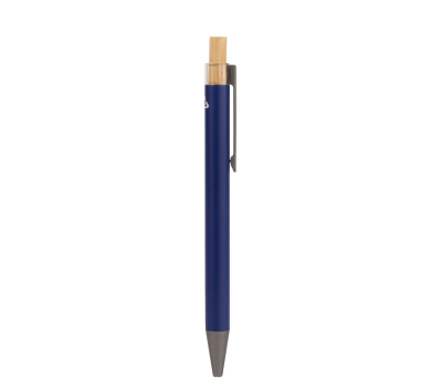 Bolígrafo de Aluminio Reciclado con Pulsador de Bambú Mate