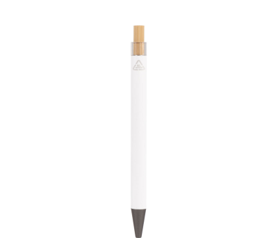 Bolígrafo de Aluminio Reciclado con Pulsador de Bambú Mate