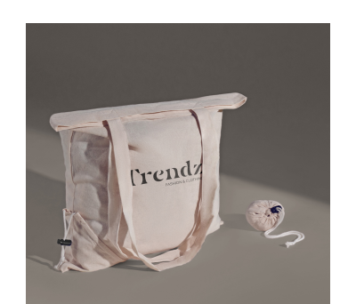 Bolsa Plegable de Algodón Fairtrade con Asas Largas - AGY55510