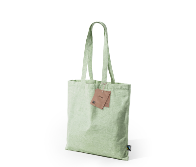 Bolsa Reutilizable de Algodón Fairtrade Reciclado con Asas Largas
