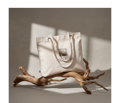 Bolsa de Algodón Fairtrade con Asas Largas- Elegance - AGY53001