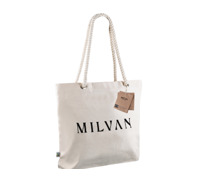 Bolsa de Algodón Fairtrade con Asas Largas- Elegance