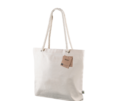 Bolsa de Algodón Fairtrade con Asas Largas- Elegance