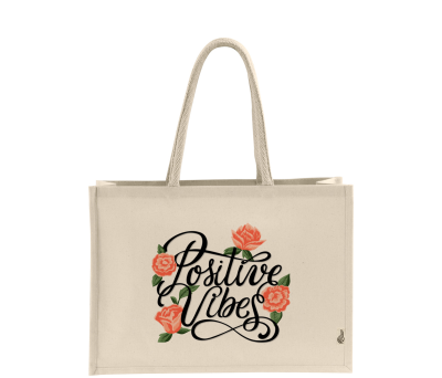 Bolsa de Algodón Laminado con Asas Largas