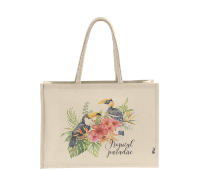 Bolsa de Algodón Laminado con Asas Largas