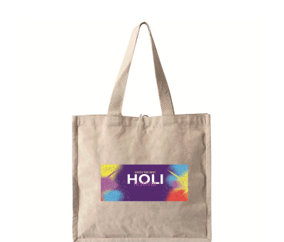 Bolsa de Algodón Reciclado con Asas Largas y Cierre de Botón - Classic