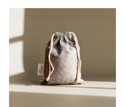 Bolsa de Algodón Reciclado con Cierre de Cordón- Premium - AGY55502