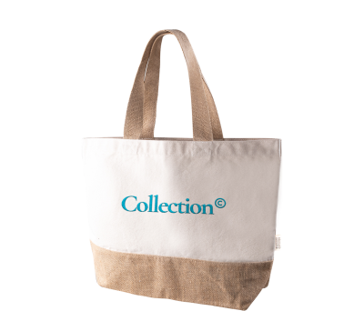 Bolsa de Algodón Reciclado y Yute con Asas Largas