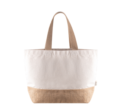 Bolsa de Algodón Reciclado y Yute con Asas Largas
