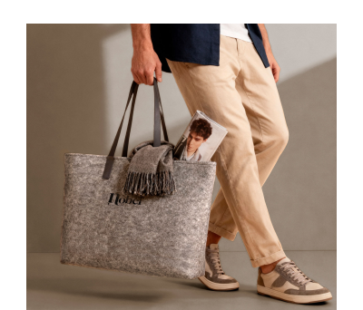 Bolsa de Fieltro RPET con Asas de Cuero Sintético - AGY50633