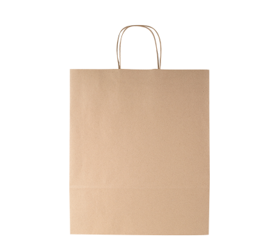 Bolsa de Papel Kraft Grande con Asa Rizada