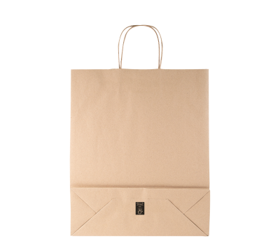 Bolsa de Papel Kraft Grande con Asa Rizada