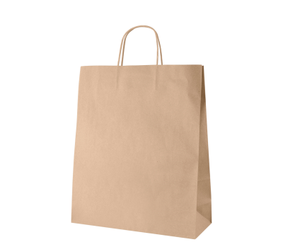 Bolsa de Papel Kraft Grande con Asa Rizada
