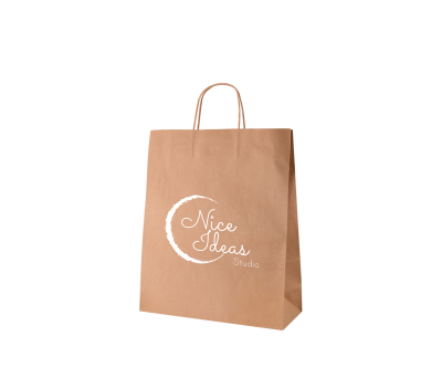 Bolsa de Papel Kraft con Asa Rizada