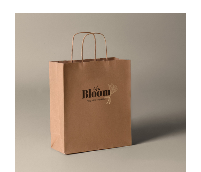 Bolsa de Papel Kraft con Asa Rizada