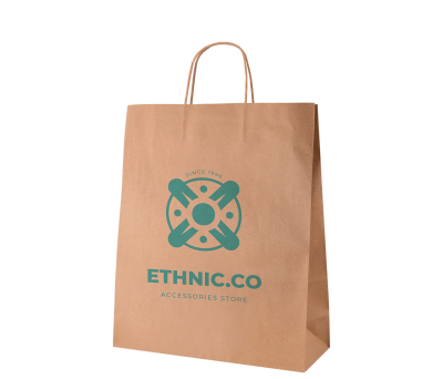 Bolsa de Papel Kraft con Asa Rizada
