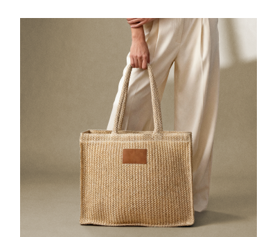 Bolsa de Papel Trenzado con Etiqueta Personalizable para Regalo - AGY56019