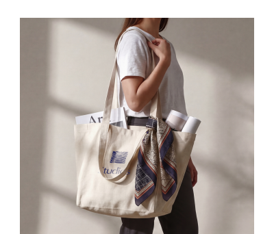 Bolsa de Playa de Canvas con Doble Asa y Cierre de Cordón - AGY53004