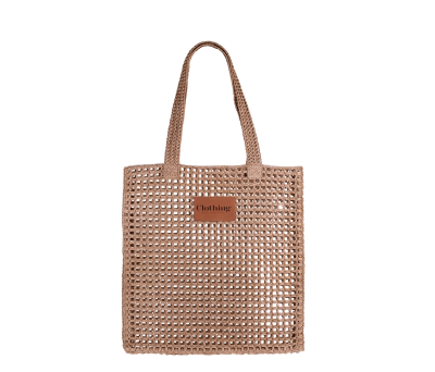 Bolsa de Rafia Trenzada con Etiqueta