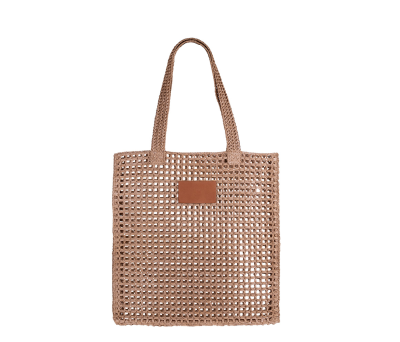 Bolsa de Rafia Trenzada con Etiqueta