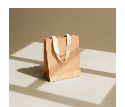 Bolsa de Regalo Premium Pequeña de Papel Kraft con Asas de Algodón - AGY53576