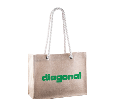 Bolsa de Yute con Asas Largas y Laminado Interior