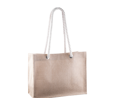 Bolsa de Yute con Asas Largas y Laminado Interior