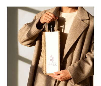 Bolsa de Yute y Algodón para Botella - AGY52513