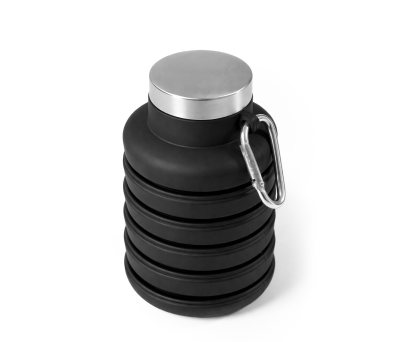 Botella Plegable de Silicona 500ml con Mosquetón